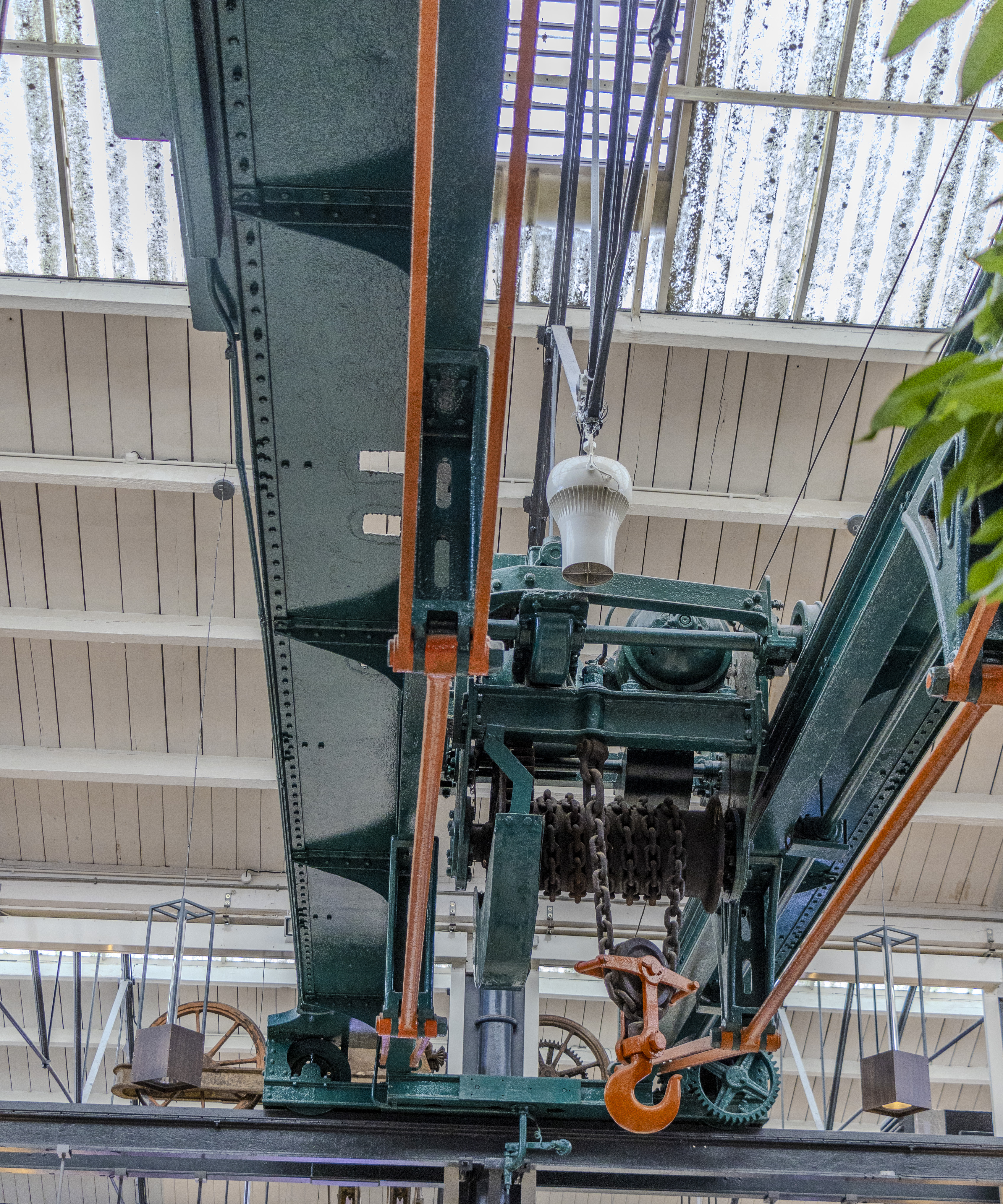 Old cranes in the ceiling