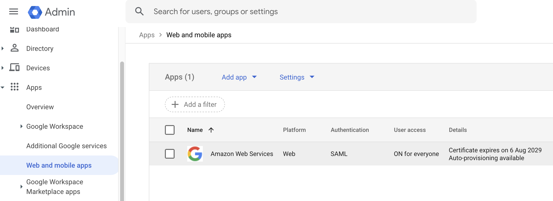 AWS and Google SAML